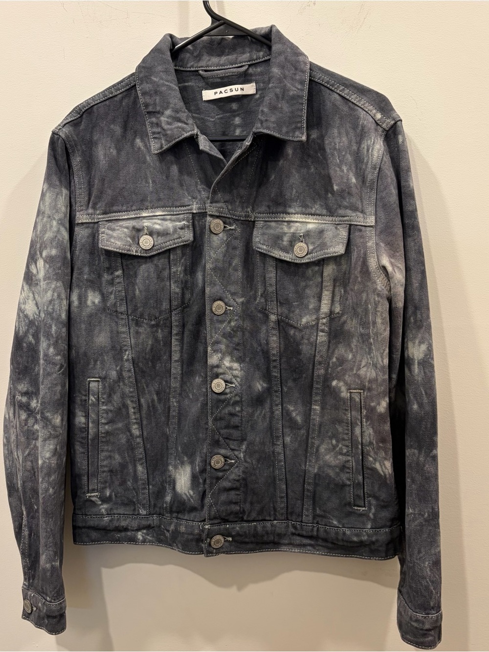 PacSun Men's Kevin Dark Cloud Dye Denim Jacket 100% cotton
